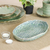 Celadon ceramic appetizer plate, 'Waves of Elegance' - Ocean-Inspired Blue Oval Celadon Ceramic Appetizer Plate