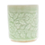 Celadon ceramic teacup, 'Wealthy Peony' - Leafy and Floral Green Ceramic Teacup with Crackled Finish