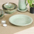 Frühstücksteller aus Celadon-Keramik - Floraler grüner Keramik-Essteller mit Crackle-Finish