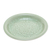 Celadon ceramic luncheon plate, 'Wealthy Peony' - Floral Green Ceramic Luncheon Plate with Crackled Finish