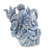 Seladon-Keramikskulptur - Traditionelle Ganesha-Skulptur aus knisternder blauer Seladon-Keramik