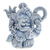 Escultura de cerámica celadón - Escultura tradicional de ganesha de cerámica de celadón azul craquelado