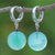 Onyx and garnet hoop earrings, 'Green Full Moon' - Sterling Silver Hoop Earrings with Green Onyx and Garnet (image 2) thumbail