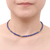 Collar de hilo de cuentas de lapislázuli y hematita - Collar de hematita con cuentas de lapislázuli de Tailandia