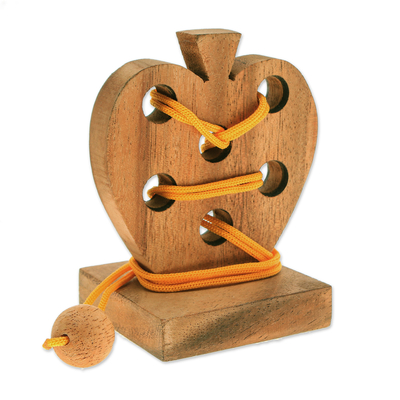 Puzzlespiel zum Entwirren von Holz - Handgefertigtes Puzzlespiel Zum Entwirren Von Holz In Apfelform