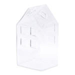 Glass decorative vase, 'Crystal Home' (large) - Handcrafted House-Shaped Glass Decorative Vase (Large)