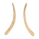 Gold-plated drop earrings, 'Bright Hammered Line' - Modern Hammered 18k Gold-Plated Drop Earrings from Thailand
