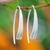 Sterling silver drop earrings, 'Modern Splendor' - Modern Openwork Brushed Satin Sterling Silver Drop Earrings (image 2) thumbail