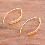Gold-plated drop earrings, 'Bright Modern Shine' - Modern Openwork 18k Gold-Plated Drop Earrings from Thailand