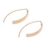 Gold-plated drop earrings, 'Bright Modern Shine' - Modern Openwork 18k Gold-Plated Drop Earrings from Thailand