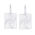 Sterling silver dangle earrings, 'Flawless Rectangular' - Modern Openwork Rectangular Sterling Silver Dangle Earrings