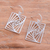 Sterling silver dangle earrings, 'Flawless Rectangular' - Modern Openwork Rectangular Sterling Silver Dangle Earrings (image 2b) thumbail