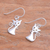 Sterling silver dangle earrings, 'Cat Appeal' - Cat-Shaped Sterling Silver Dangle Earrings from Thailand (image 2b) thumbail