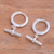 Sterling silver hoop earrings, 'Chic Spell' - Modern Hammered Polished Sterling Silver Hoop Earrings (image 2b) thumbail