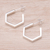 Sterling silver half-hoop earrings, 'Pentagon of Etherealness' - Modern Pentagon-Shaped Sterling Silver Half-Hoop Earrings