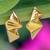 Gold-plated stud earrings, 'Shapes of Glory' - High-Polished Geometric 18k Gold-Plated Stud Earrings (image 2) thumbail