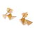 Gold-plated stud earrings, 'Shapes of Glory' - High-Polished Geometric 18k Gold-Plated Stud Earrings thumbail