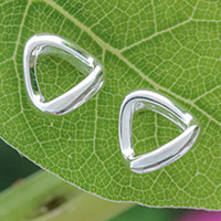 Sterling silver stud earrings, 'Triangles of Heaven'