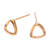 Gold-plated stud earrings, 'Triangles of Glory' - High-Polished Triangle 18k Gold-Plated Stud Earrings (image 2b) thumbail