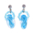 Blown glass beaded dangle earrings, 'Chic Swirls' - Handblown Glass Beaded Dangle Earrings with Swirl Motifs
