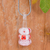 Glass beaded pendant necklace, 'Sweet Amulets' - Floral Pink and Red Glass Beaded Pendant Necklace