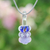Halskette mit Anhänger aus Glasperlen, „Enchanted Amulets“ – Halskette mit Blumenanhänger aus lila und blauen Glasperlen