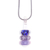 Collar colgante con cuentas de vidrio - Collar colgante con cuentas de vidrio floral púrpura y azul