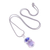 Collar colgante con cuentas de vidrio - Collar colgante con cuentas de vidrio floral púrpura y azul