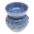 Celadon ceramic oil burner, 'Sublime Orchid' - Blue Thai Celadon Ceramic Oil Burner with Orchid Motif