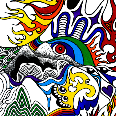'Power from Nature' - Pintura de caballo colorido acrílico expresionista firmada