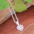 Rose quartz pendant necklace, 'Heart of Kindness' - Heart-Shaped Rose Quartz Cabochon Pendant Necklace