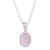 Rose quartz pendant necklace, 'Compassionate Light' - Polished Floral Rose Quartz Cabochon Pendant Necklace