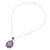 Amethyst pendant necklace, 'Crowned Beauty in Purple' - Natural Amethyst Cabochon Pendant Necklace with Floral Motif