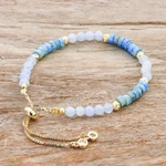 Howlite and quartz beaded wristband bracelet, 'Gorgeous Flair' - Howlite and Quartz Beaded Adjustable Wristband Bracelet