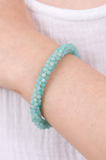 Quartz beaded cuff bracelet, 'Breathtaking Beauty' - Quartz Copper Wire Beaded Cuff Bracelet with Brass Fixtures