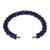 Lapis lazuli beaded cuff bracelet, 'Captivating Beauty' - Lapis Lazuli Beaded Cuff Bracelet with Brass Fixtures (image 2d) thumbail