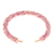 Rhodochrosite beaded cuff bracelet, 'Dainty Beauty' - Rhodochrosite Brass and Copper Wire Beaded Cuff Bracelet