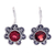 Garnet drop earrings, 'Spring in Scarlet' - Floral Faceted Natural Two-Carat Garnet Drop Earrings