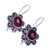 Garnet drop earrings, 'Spring in Scarlet' - Floral Faceted Natural Two-Carat Garnet Drop Earrings
