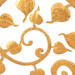 Gold foil and iron wall art, 'Bodhi Nature' - Inspirational Handmade Leafy Gold Foil and Iron Wall Art