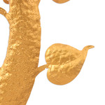 Gold foil and iron wall art, 'Bodhi Nature' - Inspirational Handmade Leafy Gold Foil and Iron Wall Art