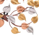 Metallic foil and steel wall art, 'Felicitous Nature' - Handmade Nature-Themed Metallic Foil and Steel Tree Wall Art