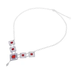 Carnelian link pendant necklace, 'Fiery Prima Donna' - Natural Carnelian Cabochon Link Pendant Necklace