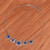 Lapis lazuli link pendant necklace, 'Enchanted Majesty' - Lapis Lazuli Cabochon Link Necklace with Square Pendants