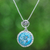 Roman glass pendant necklace, 'Moonlight Petal' - Floral-Inspired Roman Glass Pendant Necklace from Thailand