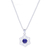 Lapis lazuli pendant necklace, 'Frozen Majesty' - High-Polished Floral Lapis Lazuli Cabochon Pendant Necklace