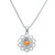 Carnelian pendant necklace, 'Blooming in Red' - Openwork Carnelian Silver Chakra Floral Pendant Necklace