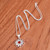 Carnelian pendant necklace, 'Blooming in Red' - Openwork Carnelian Silver Chakra Floral Pendant Necklace