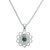 Reconstituted turquoise pendant necklace, 'Blooming in Green' - Reconstituted Turquoise Silver Floral Pendant Necklace