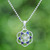 Collar con colgante de lapislázuli - Collar Con Colgante Geométrico Floral De Chakra Plateado De Lapislázuli